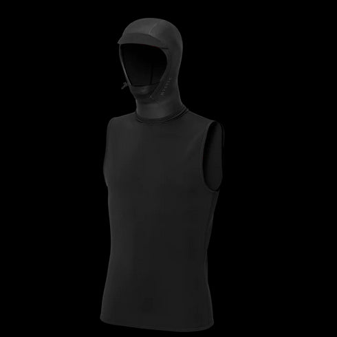 Mystisches Neopren -Oberteil mit Motorhaube 3/2mm - Schwarz